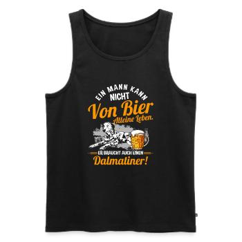Ein Mann Kann Nicht Von Bier Alleine Leben Hund - Männer Premium Bio Tank Top - Schwarz - Vorne - Michal (187cm)