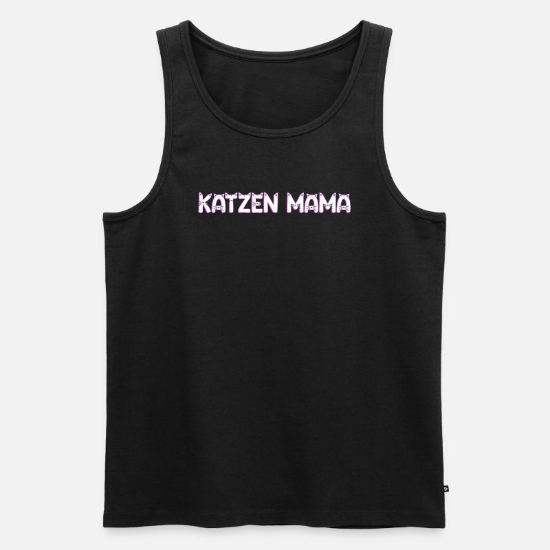 Katzen Mama - Männer Premium Bio Tank Top - Schwarz