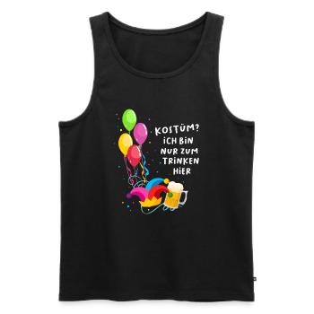 Kostüm? Ich bin nur zum Trinken hier - Männer Premium Bio Tank Top - Schwarz - Vorne - Michal (187cm)