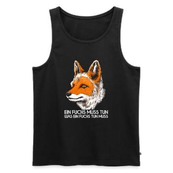 Ein Fuchs muss tun was ein Fuchs tun muss Fuchs - Männer Premium Bio Tank Top - Schwarz - Vorne - Michal (187cm)
