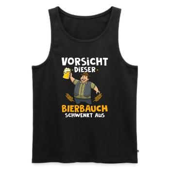 Vorsicht dieser Bierbauch schwenkt aus - Männer Premium Bio Tank Top - Schwarz - Vorne - Michal (187cm)
