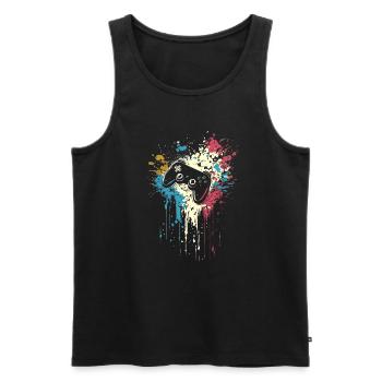 Gamer Splash Art Gaming Rétro - Débardeur bio Premium Homme - noir - Devant - Michal (187cm)