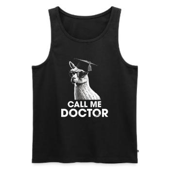 Call Me Doctor University Degree Doctor - Men's Premium Organic Tank Top - black - Front - AI Model Male 178 light (178cm)