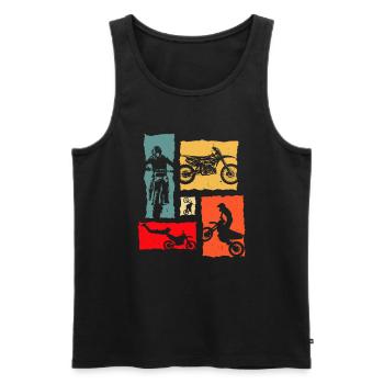 Motocross Retro - Men's Premium Organic Tank Top - black - Front - Michal (187cm)