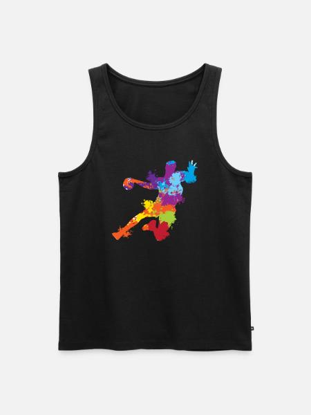 Splash Art Basketball - Men's Premium Organic Tank Top - black