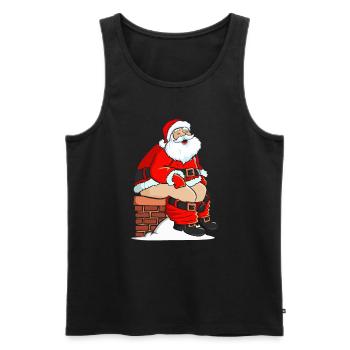 Santa Claus Pooping In Chimney - Männer Premium Bio Tank Top - Schwarz - Vorne - Michal (187cm)