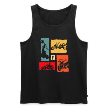 Trike Retro - Männer Premium Bio Tank Top - Schwarz - Vorne - AI Model Male 178 light (178cm)