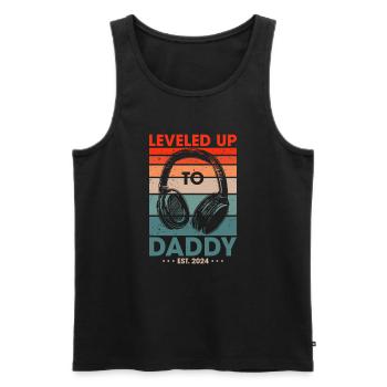 Level Up To Daddy 2024 - Männer Premium Bio Tank Top - Schwarz - Vorne - Michal (187cm)