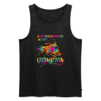 Ich Brauche Wirklich All Diese Lokomotiven - Männer Premium Bio Tank Top - Schwarz - Vorne - Michal (187cm)
