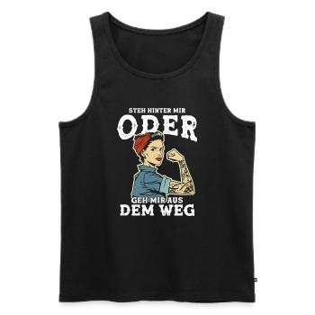 Steh Hinter Mir oder geh mir aus dem Weg - Männer Premium Bio Tank Top - Schwarz - Vorne - Michal (187cm)