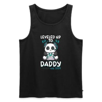 Leveled Up To Daddy 2024 Père en devenir - Débardeur bio Premium Homme - noir - Devant - AI Model Male 178 light (178cm)