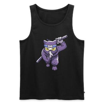 Samurai Japan Ninja Anime Katze - Männer Premium Bio Tank Top - Schwarz - Vorne - AI Model Male 178 light (178cm)