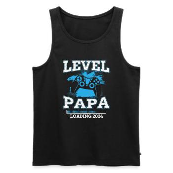 Papa Level Loading 2024 - Men's Premium Organic Tank Top - black - Front - Michal (187cm)