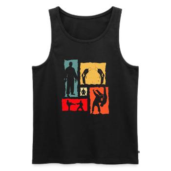Judo Rétro Judoka - Débardeur bio Premium Homme - noir - Devant - Michal (187cm)