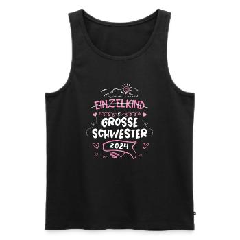 Große Schwester 2024 Einzelkind - Männer Premium Bio Tank Top - Schwarz - Vorne - AI Model Male 178 light (178cm)