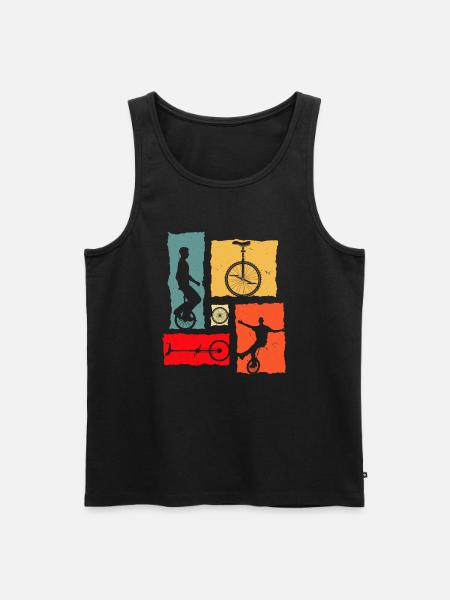 Unicycle Retro - Men's Premium Organic Tank Top - black