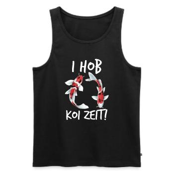 I Hob Koi Zeit - Männer Premium Bio Tank Top - Schwarz - Vorne - Michal (187cm)
