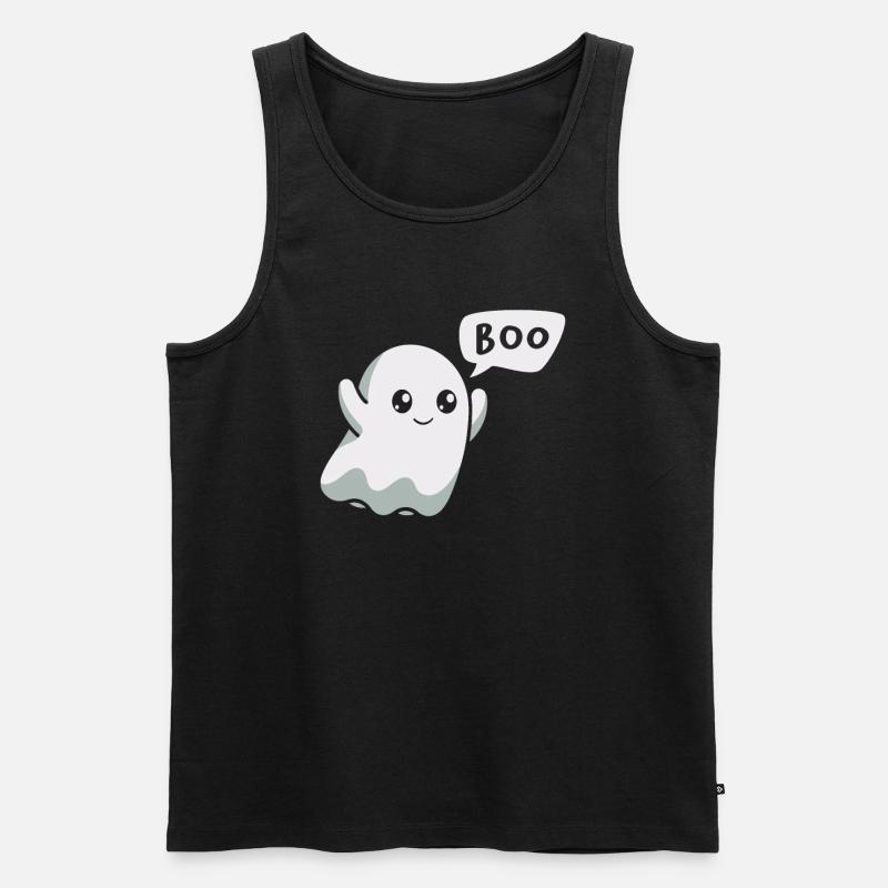 Boo Gespenst Halloween - Männer Premium Bio Tank Top - Schwarz