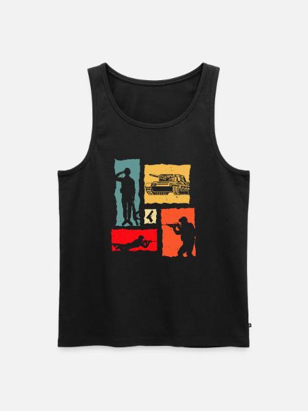 Soldat de char rétro - Débardeur bio Premium Homme - noir