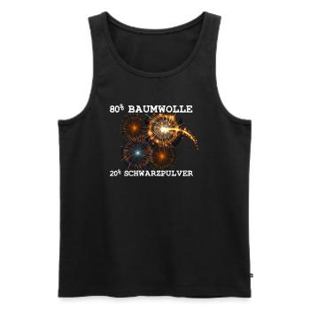 80% Baumwolle 20% Schwarzpulver - Männer Premium Bio Tank Top - Schwarz - Vorne - Michal (187cm)