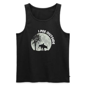 I Pee Outside Hund - Männer Premium Bio Tank Top - Schwarz - Vorne - AI Model Male 178 light (178cm)