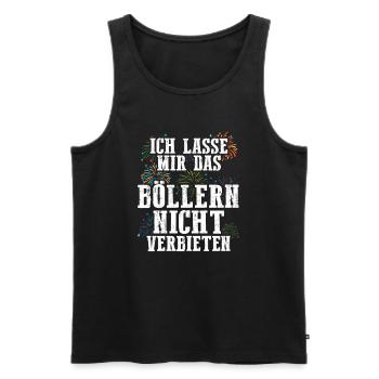 Ich lasse mir das Böllern nicht verbieten - Männer Premium Bio Tank Top - Schwarz - Vorne - Michal (187cm)