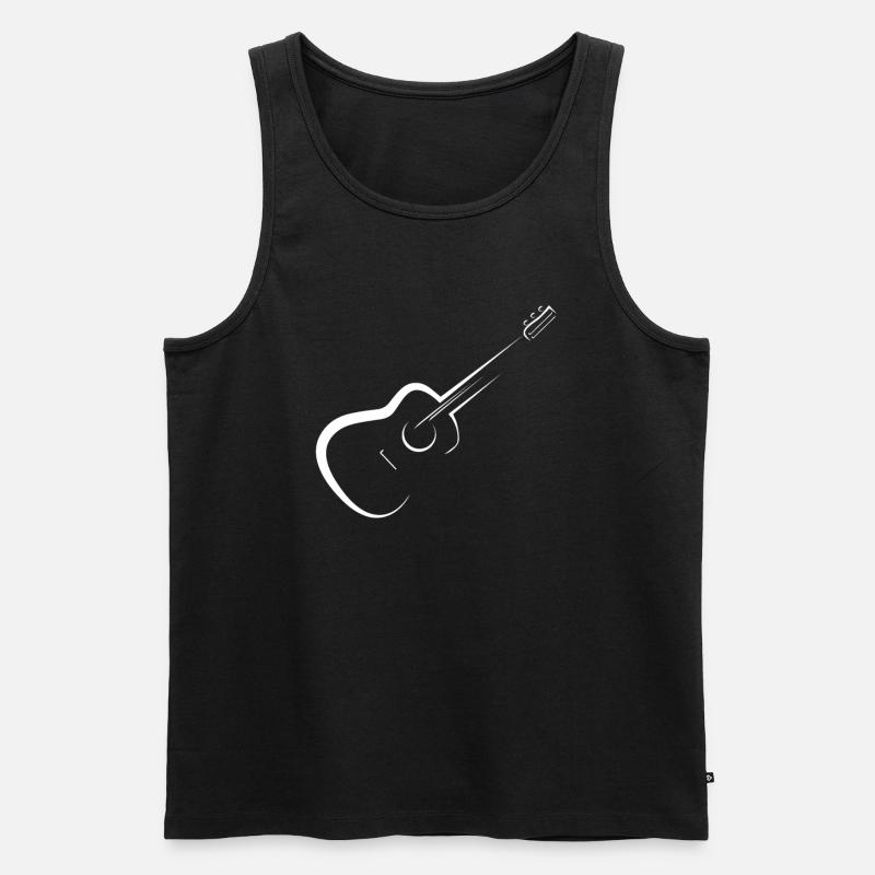 Gitarre Silhouette - Männer Premium Bio Tank Top - Schwarz