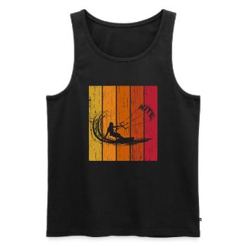 Retro Kite Kitesurfer - Men's Premium Organic Tank Top - black - Front - Michal (187cm)