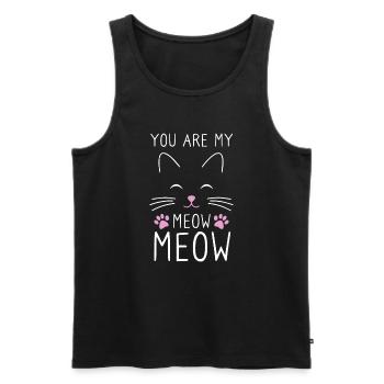Tu es mon Meow Meow Cat - Débardeur bio Premium Homme - noir - Devant - Michal (187cm)