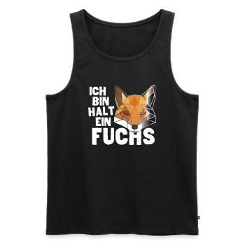 Ich bin halt ein Fuchs Low Poly - Männer Premium Bio Tank Top - Schwarz - Vorne - Michal (187cm)