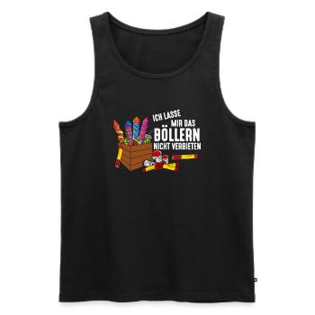 Ich lasse mir das Böllern nicht verbieten - Männer Premium Bio Tank Top - Schwarz - Vorne - Michal (187cm)