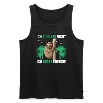 Ich Schlafe Nicht Ich Spare Energie Faultier - Männer Premium Bio Tank Top - Schwarz - Vorne - Michal (187cm)