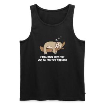 A sloth has to do what a sloth has to do - Men's Premium Organic Tank Top - black - Front - AI Model Male 178 light (178cm)