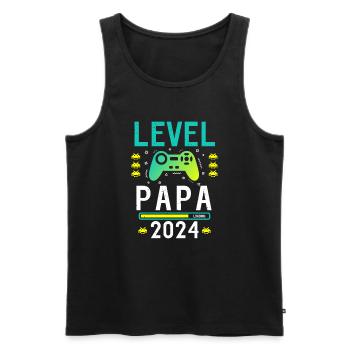 Papa Level Loading 2024 - Men's Premium Organic Tank Top - black - Front - Michal (187cm)