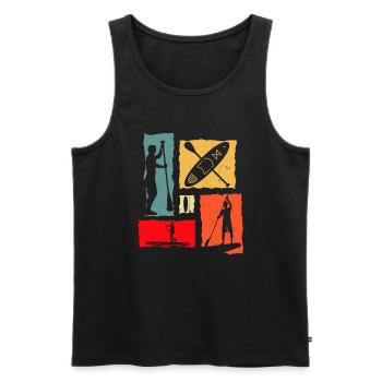 Sup Retro - Männer Premium Bio Tank Top - Schwarz - Vorne - Michal (187cm)