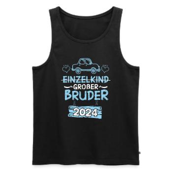 Großer Bruder 2024 - Männer Premium Bio Tank Top - Schwarz - Vorne - Michal (187cm)