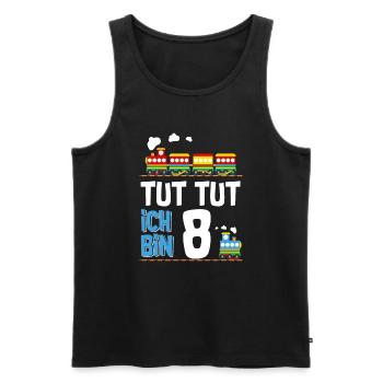 8. Geburtstag Tut Tut Eisenbahn - Männer Premium Bio Tank Top - Schwarz - Vorne - Michal (187cm)