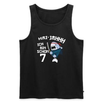 7. Geburtstag Ninja 7 Jahre Ninja Hai Kostüm - Männer Premium Bio Tank Top - Schwarz - Vorne - Michal (187cm)