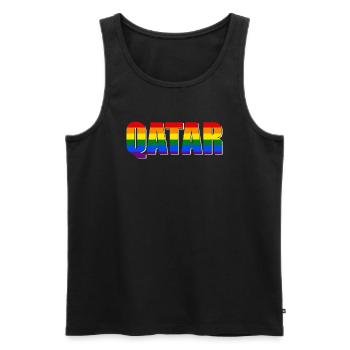 QATAR Lesbisch Schwul Transgender Gay Pride - Männer Premium Bio Tank Top - Schwarz - Vorne - Michal (187cm)