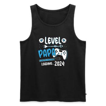 Papa Level Loading 2024 - Men's Premium Organic Tank Top - black - Front - Michal (187cm)