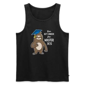 Bett-Chiller zum Master 2023 Faultier - Männer Premium Bio Tank Top - Schwarz - Vorne - Michal (187cm)