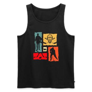 Hockey sur glace Rétro - Débardeur bio Premium Homme - noir - Devant - Michal (187cm)