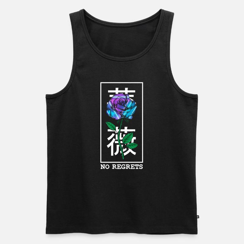 No Regrets Rose - Männer Premium Bio Tank Top - Schwarz