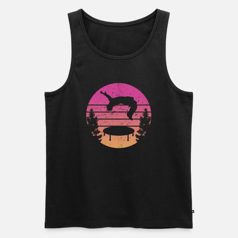 Trampolin Retro Backflip - Männer Premium Bio Tank Top - Schwarz