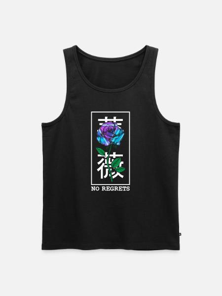 No Regrets Rose - Men's Premium Organic Tank Top - black