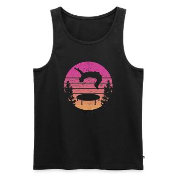 Trampolin Retro Backflip - Männer Premium Bio Tank Top - Schwarz - Vorne - AI Model Male 178 light (178cm)