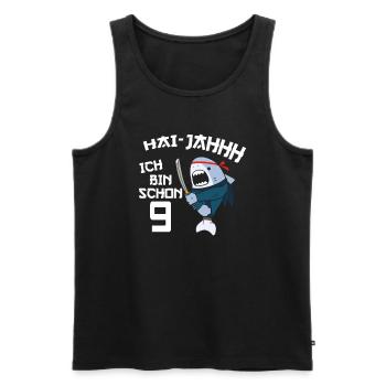 9. Geburtstag Ninja 9 Jahre Ninja Hai Kostüm - Männer Premium Bio Tank Top - Schwarz - Vorne - Michal (187cm)