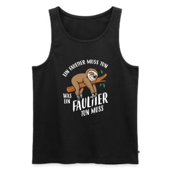 Ein Faultier Muss Tun Was Ein Faultier Tun Muss - Männer Premium Bio Tank Top - Schwarz - Vorne - Michal (187cm)