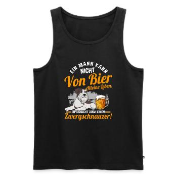 Ein Mann Kann Nicht Von Bier Alleine Leben Hund - Männer Premium Bio Tank Top - Schwarz - Vorne - Michal (187cm)
