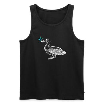 Mouette au papillon - Débardeur bio Premium Homme - noir - Devant - Michal (187cm)